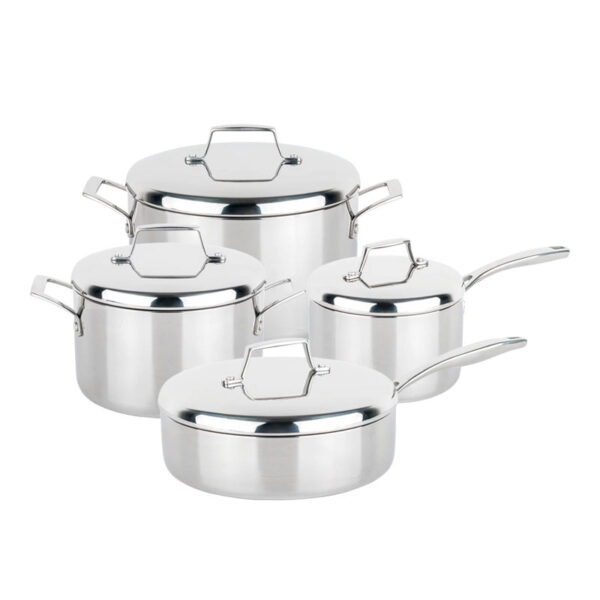 Tri-ply No Coating Pan and Pot sets, with Lid, Cookware set, 8 piece