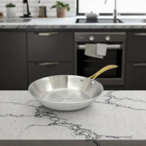 Tri-ply Stainless Steel Frying Pan, Hammered, No coating, 9.45in, YP02