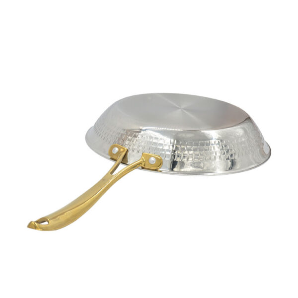 Tri-ply Stainless Steel Frying Pan, Hammered, No coating, 9.45in, YP02 - Image 4