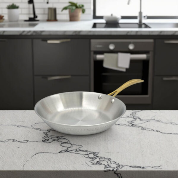 Tri-ply Stainless Steel Frying Pan, Hammered, No coating, 9.45in, YP02 - Image 2