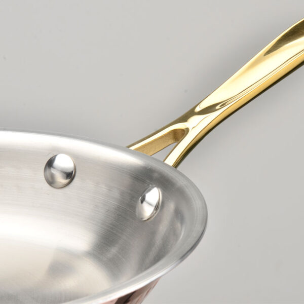 Tri-ply Stainless Steel Frying Pan, Hammered, Coppering, 9.45in, YP03 - Image 4