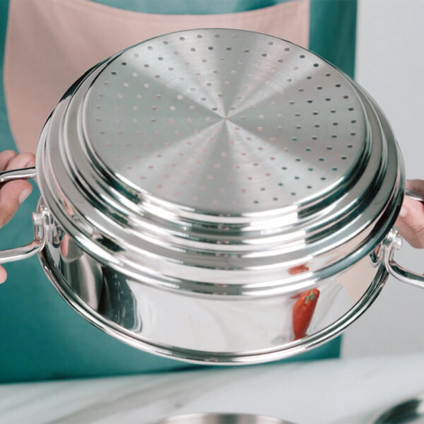 Tri-ply Flying Pans and Pot sets, Cookware Set, 6 piece - Image 4