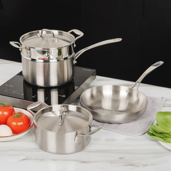 Tri-ply Flying Pans and Pot sets, Cookware Set, 6 piece