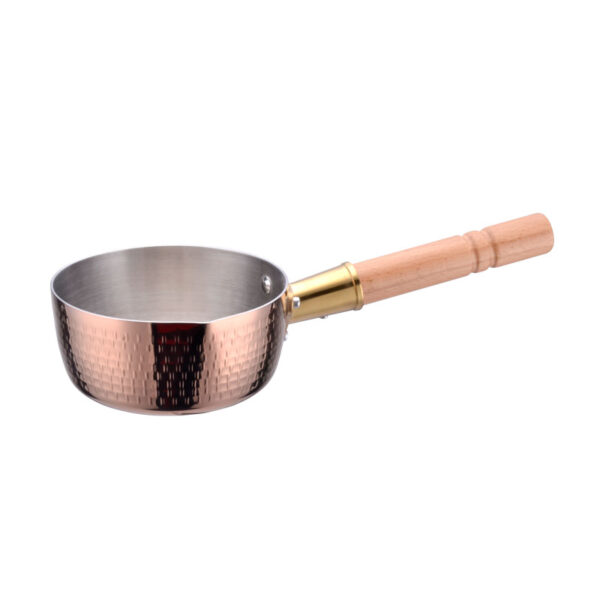 Stainless Steel Yukihira Sauce Pot, Wood Handle, 5.4 inch/18cm YB02